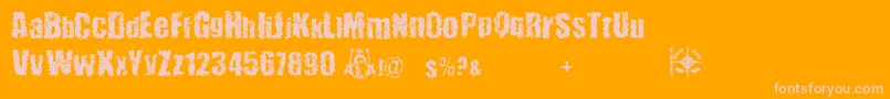 48verLost Font – Pink Fonts on Orange Background