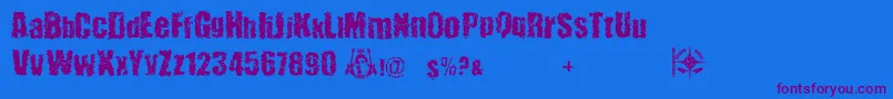 48verLost Font – Purple Fonts on Blue Background