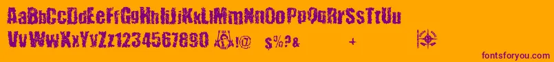48verLost Font – Purple Fonts on Orange Background