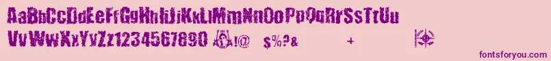 48verLost Font – Purple Fonts on Pink Background