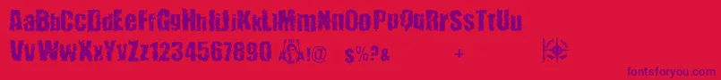 48verLost Font – Purple Fonts on Red Background