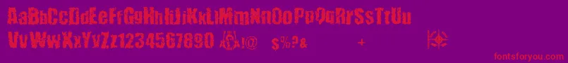 48verLost Font – Red Fonts on Purple Background