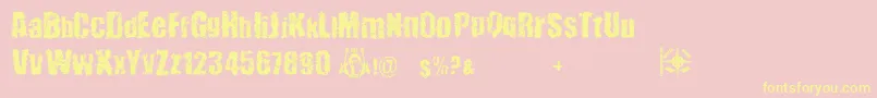 48verLost Font – Yellow Fonts on Pink Background