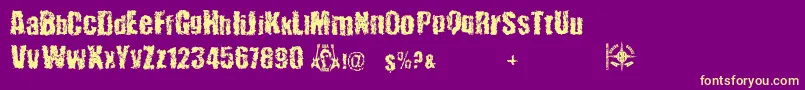 48verLost Font – Yellow Fonts on Purple Background