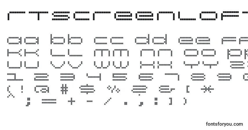 Schriftart RtScreenloft8Regular – Alphabet, Zahlen, spezielle Symbole