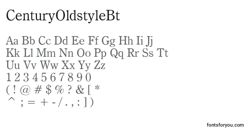 A fonte CenturyOldstyleBt – alfabeto, números, caracteres especiais