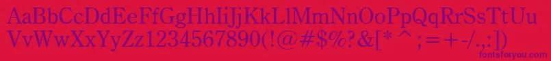 CenturyOldstyleBt Font – Purple Fonts on Red Background