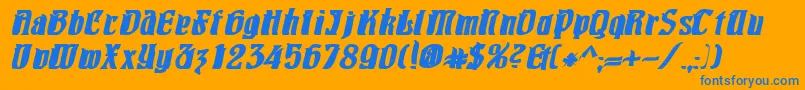 PittoreskBoldOblique Font – Blue Fonts on Orange Background