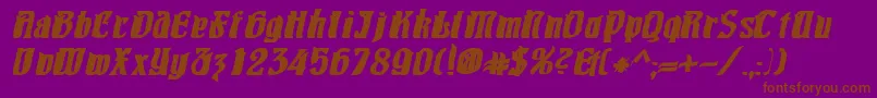 PittoreskBoldOblique-Schriftart – Braune Schriften auf violettem Hintergrund