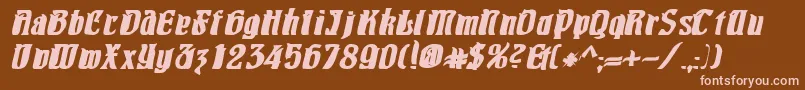 PittoreskBoldOblique Font – Pink Fonts on Brown Background