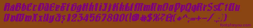 PittoreskBoldOblique Font – Purple Fonts on Brown Background