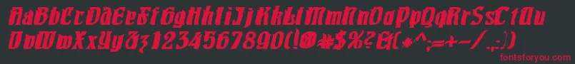 PittoreskBoldOblique Font – Red Fonts on Black Background