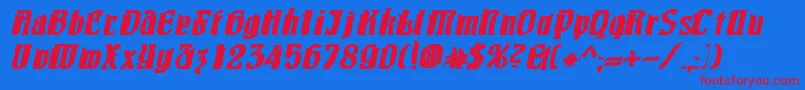 PittoreskBoldOblique Font – Red Fonts on Blue Background