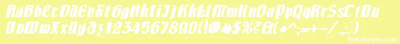 PittoreskBoldOblique Font – White Fonts on Yellow Background