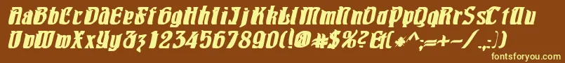 PittoreskBoldOblique Font – Yellow Fonts on Brown Background