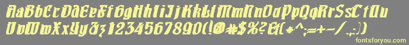 PittoreskBoldOblique Font – Yellow Fonts on Gray Background