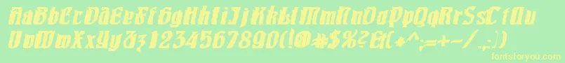 PittoreskBoldOblique Font – Yellow Fonts on Green Background