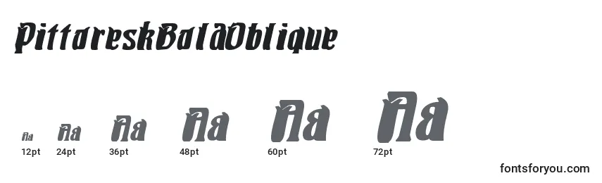 Размеры шрифта PittoreskBoldOblique