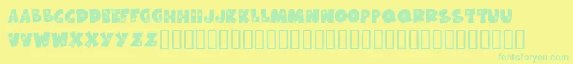 KrSnowflake Font – Green Fonts on Yellow Background