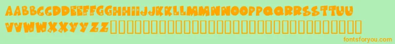 KrSnowflake Font – Orange Fonts on Green Background