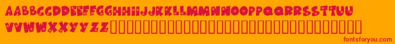 KrSnowflake Font – Red Fonts on Orange Background