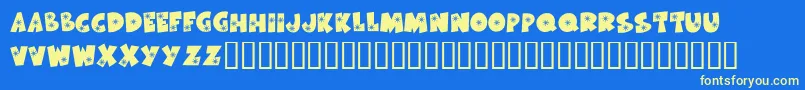 KrSnowflake Font – Yellow Fonts on Blue Background