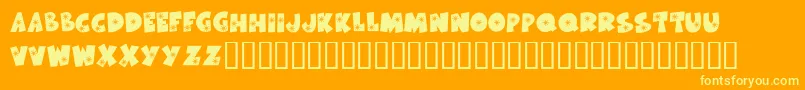 KrSnowflake Font – Yellow Fonts on Orange Background