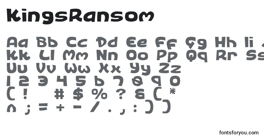 A fonte KingsRansom – alfabeto, números, caracteres especiais