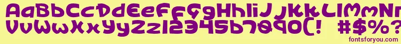 KingsRansom Font – Purple Fonts on Yellow Background