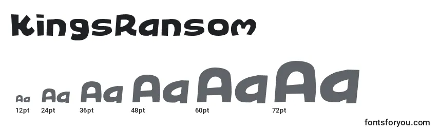 KingsRansom Font Sizes