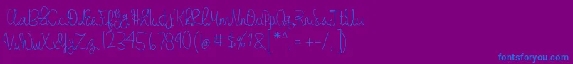 GabbisHandwriting-Schriftart – Blaue Schriften auf violettem Hintergrund