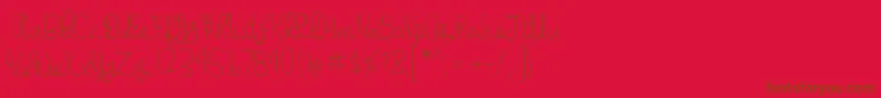 GabbisHandwriting Font – Brown Fonts on Red Background