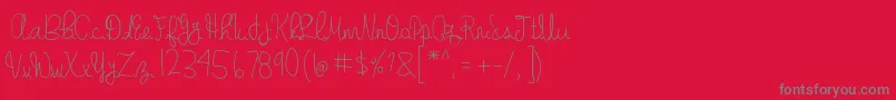 GabbisHandwriting Font – Gray Fonts on Red Background