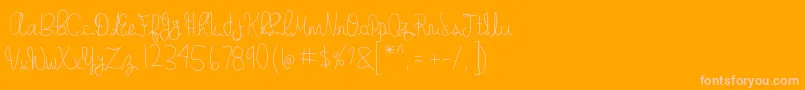 GabbisHandwriting-Schriftart – Rosa Schriften auf orangefarbenem Hintergrund