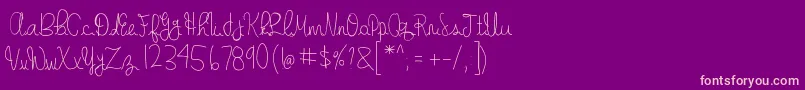 GabbisHandwriting Font – Pink Fonts on Purple Background