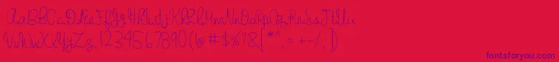 GabbisHandwriting Font – Purple Fonts on Red Background