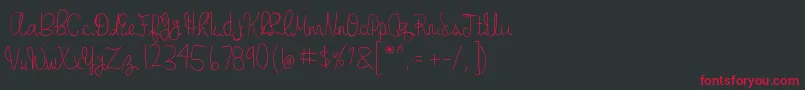 GabbisHandwriting Font – Red Fonts on Black Background