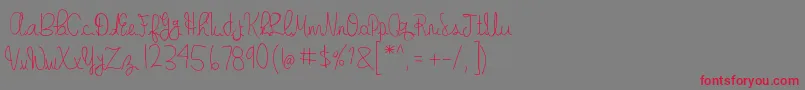 GabbisHandwriting Font – Red Fonts on Gray Background