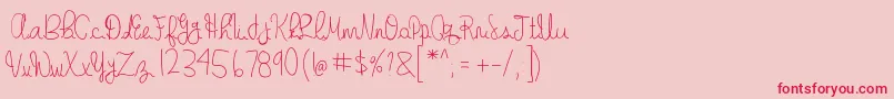 GabbisHandwriting-Schriftart – Rote Schriften auf rosa Hintergrund