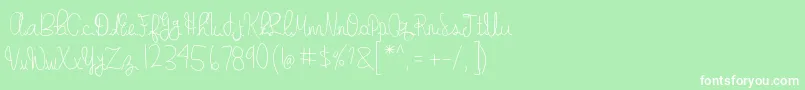 GabbisHandwriting Font – White Fonts on Green Background