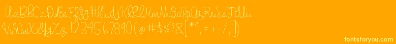 Шрифт GabbisHandwriting – жёлтые шрифты на оранжевом фоне