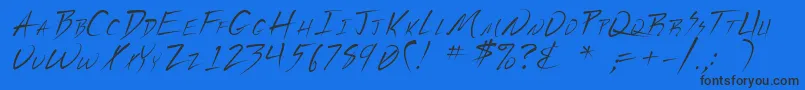 Vecker-Schriftart – Schwarze Schriften auf blauem Hintergrund