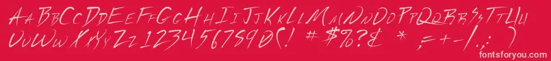 Vecker Font – Pink Fonts on Red Background
