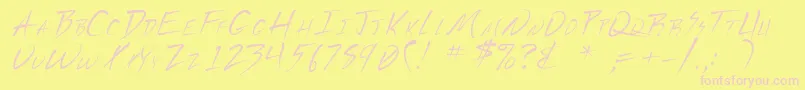 Шрифт Vecker – розовые шрифты на жёлтом фоне