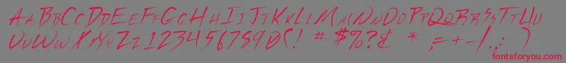 Vecker Font – Red Fonts on Gray Background
