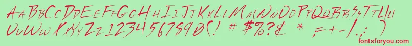 Vecker Font – Red Fonts on Green Background