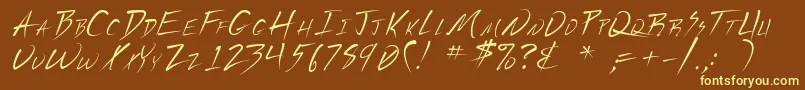 Шрифт Vecker – жёлтые шрифты на коричневом фоне
