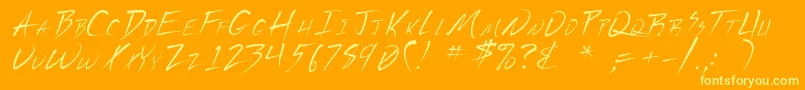 Vecker Font – Yellow Fonts on Orange Background