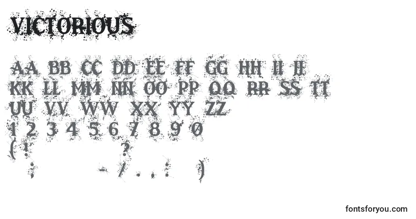 Schriftart Victorious (70205) – Alphabet, Zahlen, spezielle Symbole