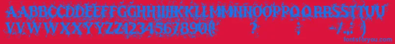Victorious-Schriftart – Blaue Schriften auf rotem Hintergrund